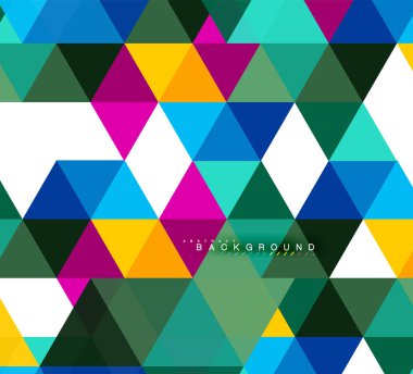 Çok renkli üçgenler arka plan, mozaik kavramı döşer.