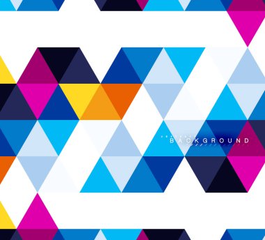 Çok renkli üçgenler arka plan, mozaik kavramı döşer.