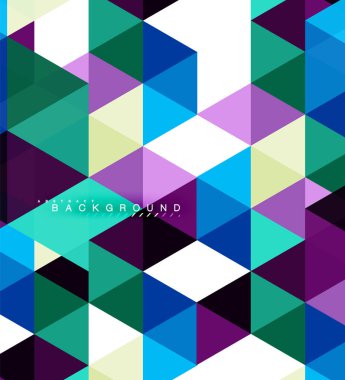 Çok renkli üçgenler arka plan, mozaik kavramı döşer.