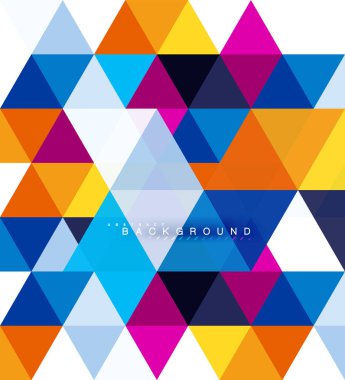 Çok renkli üçgenler arka plan, mozaik kavramı döşer.