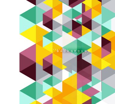 Çok renkli üçgenler arka plan, mozaik kavramı döşer.