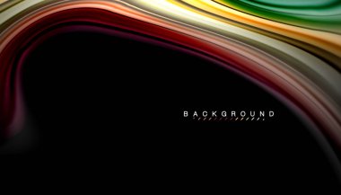 Sıvı renk arka plan, siyah, renkli mermer veya plastik dalga doku zemin, çok renkli şablonu için iş veya teknoloji sunu veya web broşür kapak üzerinde sıvı tasarım bükülmüş