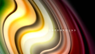 Sıvı renk arka plan, siyah, renkli mermer veya plastik dalga doku zemin, çok renkli şablonu için iş veya teknoloji sunu veya web broşür kapak üzerinde sıvı tasarım bükülmüş