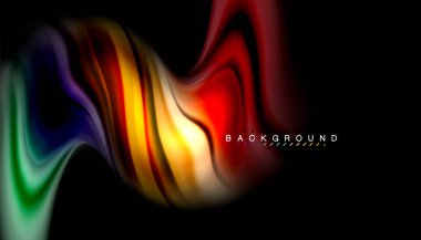 Sıvı renk arka plan, siyah, renkli mermer veya plastik dalga doku zemin, çok renkli şablonu için iş veya teknoloji sunu veya web broşür kapak üzerinde sıvı tasarım bükülmüş