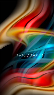 Sıvı renk arka plan, siyah, renkli mermer veya plastik dalga doku zemin, çok renkli şablonu için iş veya teknoloji sunu veya web broşür kapak üzerinde sıvı tasarım bükülmüş