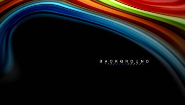 Sıvı renk arka plan, siyah, renkli mermer veya plastik dalga doku zemin, çok renkli şablonu için iş veya teknoloji sunu veya web broşür kapak üzerinde sıvı tasarım bükülmüş