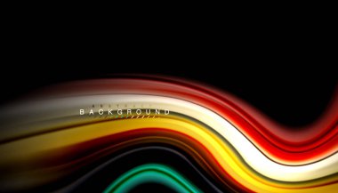 Sıvı renk arka plan, siyah, renkli mermer veya plastik dalga doku zemin, çok renkli şablonu için iş veya teknoloji sunu veya web broşür kapak üzerinde sıvı tasarım bükülmüş