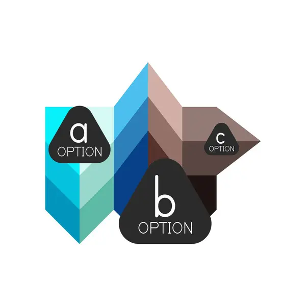 Abstrakte bunte geometrische Option Infografik Design-Vorlage mit Beispiel abc-Optionen. abstrakter Hintergrund für Geschäftspräsentation oder Informationsbanner — Stockvektor