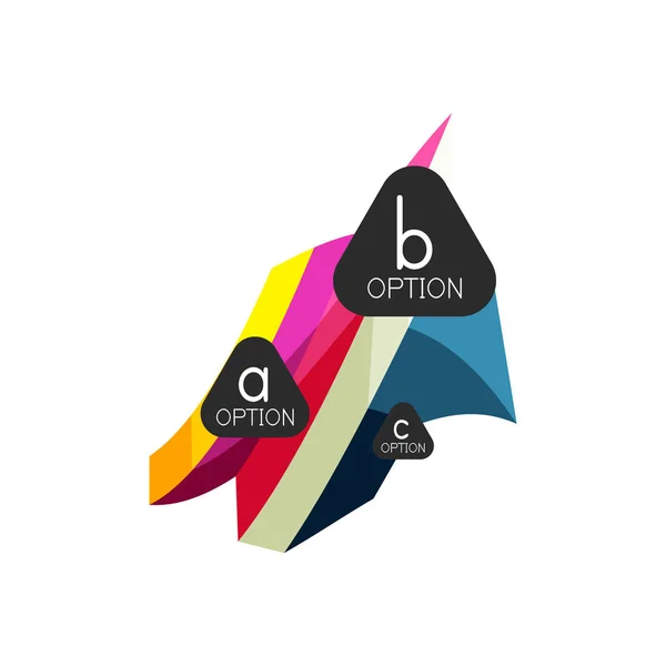 Astratto colorato modello di progettazione infografica opzione geometrica con opzioni abc campione. Sfondo astratto per la presentazione aziendale o banner informativo — Vettoriale Stock