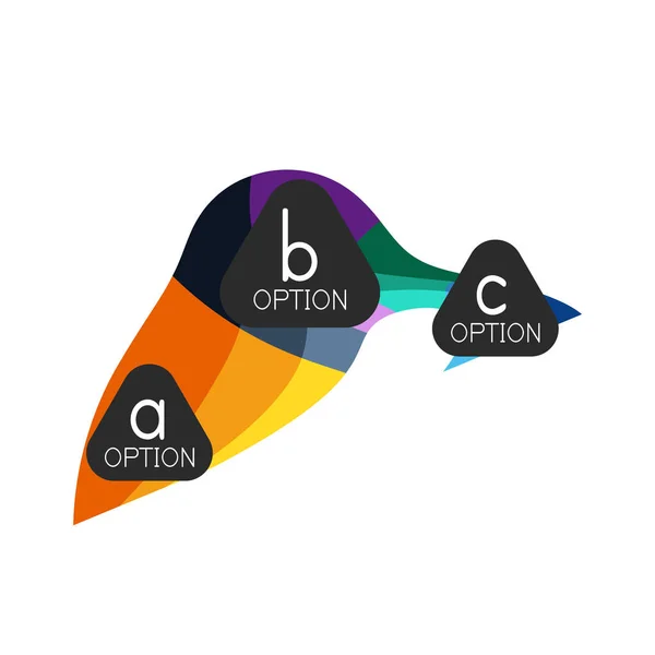 Astratto colorato modello di progettazione infografica opzione geometrica con opzioni abc campione. Sfondo astratto per la presentazione aziendale o banner informativo — Vettoriale Stock