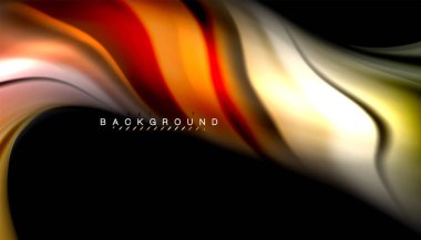 Sıvı renk arka plan, siyah, renkli mermer veya plastik dalga doku zemin, çok renkli şablonu için iş veya teknoloji sunu veya web broşür kapak üzerinde sıvı tasarım bükülmüş