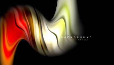 Sıvı renk arka plan, siyah, renkli mermer veya plastik dalga doku zemin, çok renkli şablonu için iş veya teknoloji sunu veya web broşür kapak üzerinde sıvı tasarım bükülmüş