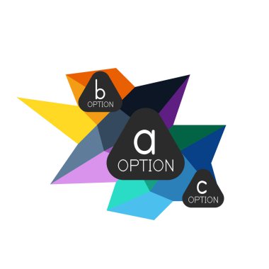 Soyut renkli geometrik seçeneği infographics tasarım şablonu örnek abc seçenekleri ile. Arka plan iş sunu veya bilgi afiş için