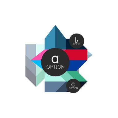 Soyut renkli geometrik seçeneği infographics tasarım şablonu örnek abc seçenekleri ile. Arka plan iş sunu veya bilgi afiş için