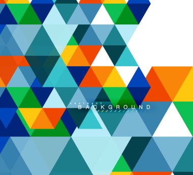 Çok renkli üçgenler arka plan, mozaik kavramı döşer.
