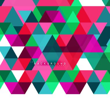 Çok renkli üçgenler arka plan, mozaik kavramı döşer.