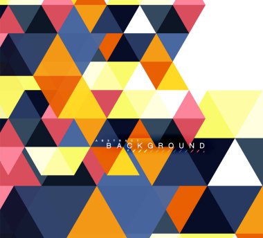 Çok renkli üçgenler arka plan, mozaik kavramı döşer.