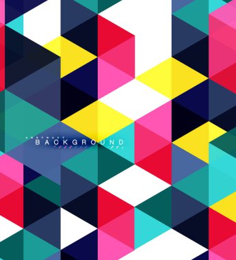 Çok renkli üçgenler arka plan, mozaik kavramı döşer.