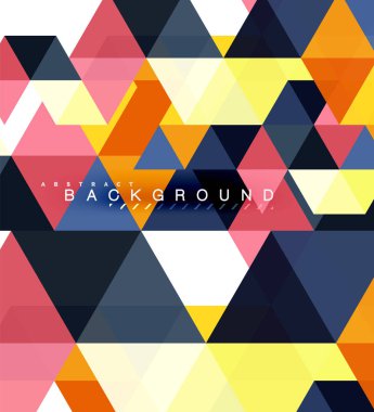 Çok renkli üçgenler arka plan, mozaik kavramı döşer.