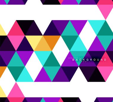 Çok renkli üçgenler arka plan, mozaik kavramı döşer.