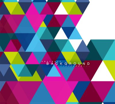 Çok renkli üçgenler arka plan, mozaik kavramı döşer.