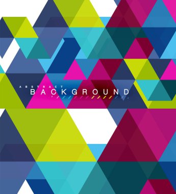 Çok renkli üçgenler arka plan, mozaik kavramı döşer.