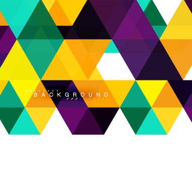 Çok renkli üçgenler arka plan, mozaik kavramı döşer.