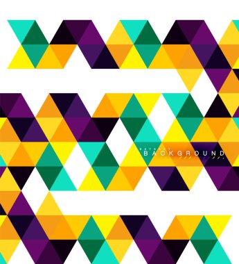 Çok renkli üçgenler arka plan, mozaik kavramı döşer.