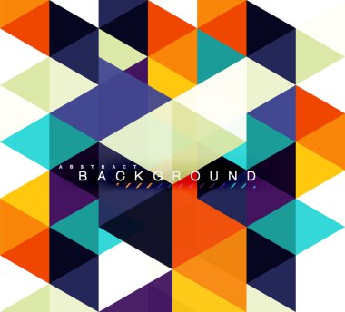 Çok renkli üçgenler arka plan, mozaik kavramı döşer.