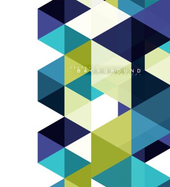 Çok renkli üçgenler arka plan, mozaik kavramı döşer.