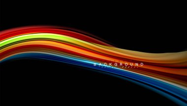 Sıvı renk arka plan, siyah, renkli mermer veya plastik dalga doku zemin, çok renkli şablonu için iş veya teknoloji sunu veya web broşür kapak üzerinde sıvı tasarım bükülmüş