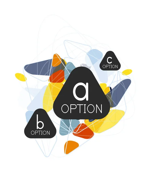 Infográficos Triangulares Geométricos Layout Fluxo Trabalho Diagrama Opções Passos Web — Vetor de Stock