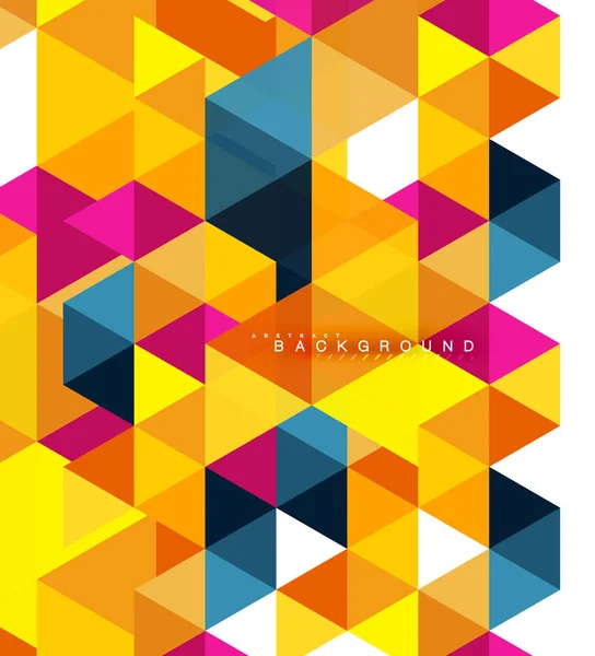 Triangles multicolores fond abstrait, concept de carreaux de mosaïque — Image vectorielle