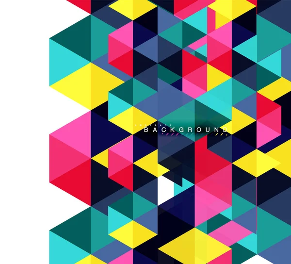 Multicolored triangles abstract background, mosaic tiles concept — Stock Vector