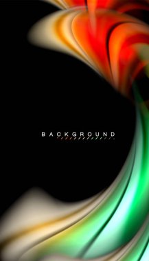 Sıvı renk arka plan, siyah, renkli mermer veya plastik dalga doku zemin, çok renkli şablonu için iş veya teknoloji sunu veya web broşür kapak üzerinde sıvı tasarım bükülmüş