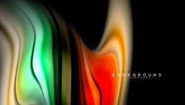 Sıvı renk arka plan, siyah, renkli mermer veya plastik dalga doku zemin, çok renkli şablonu için iş veya teknoloji sunu veya web broşür kapak üzerinde sıvı tasarım bükülmüş