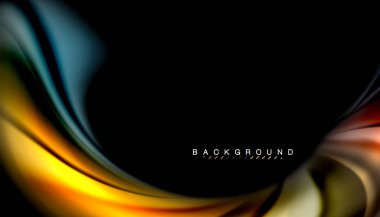 Sıvı renk arka plan, siyah, renkli mermer veya plastik dalga doku zemin, çok renkli şablonu için iş veya teknoloji sunu veya web broşür kapak üzerinde sıvı tasarım bükülmüş