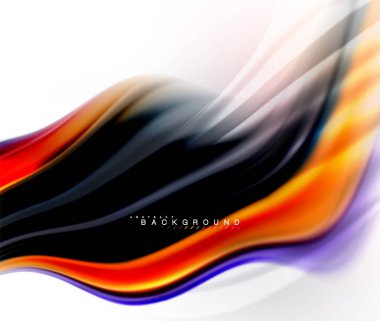 Sıvı sıvı karıştırma renkler konsepti üzerine açık gri renkli, dalga ve girdap eğrisi akışı satır, trendy soyut düzeni şablonu iş sunumu, app duvar kağıdı başlık sayfası, poster veya duvar kağıdı için