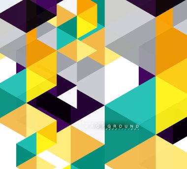 Çok renkli üçgenler arka plan, mozaik kavramı döşer.