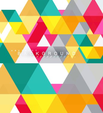 Çok renkli üçgenler arka plan, mozaik kavramı döşer.