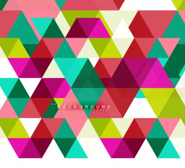 Çok renkli üçgenler arka plan, mozaik kavramı döşer.