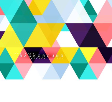 Çok renkli üçgenler arka plan, mozaik kavramı döşer.