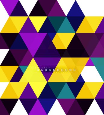Çok renkli üçgenler arka plan, mozaik kavramı döşer.