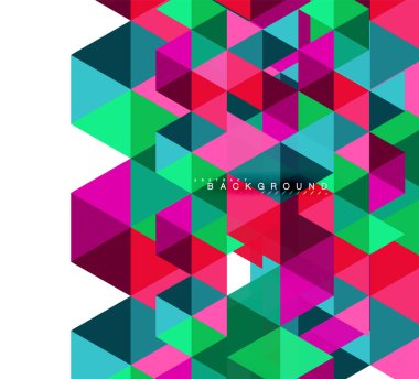 Çok renkli üçgenler arka plan, mozaik kavramı döşer.