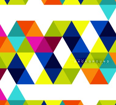 Çok renkli üçgenler arka plan, mozaik kavramı döşer.