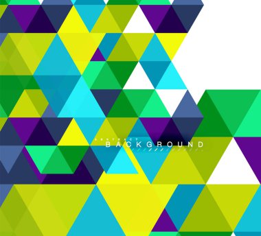 Çok renkli üçgenler arka plan, mozaik kavramı döşer.