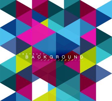 Çok renkli üçgenler arka plan, mozaik kavramı döşer.