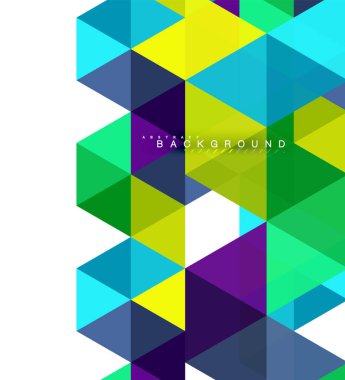 Çok renkli üçgenler arka plan, mozaik kavramı döşer.