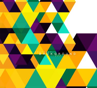 Çok renkli üçgenler arka plan, mozaik kavramı döşer.