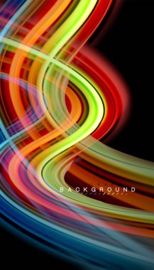 Sıvı renk arka plan, siyah, renkli mermer veya plastik dalga doku zemin, çok renkli şablonu için iş veya teknoloji sunu veya web broşür kapak üzerinde sıvı tasarım bükülmüş